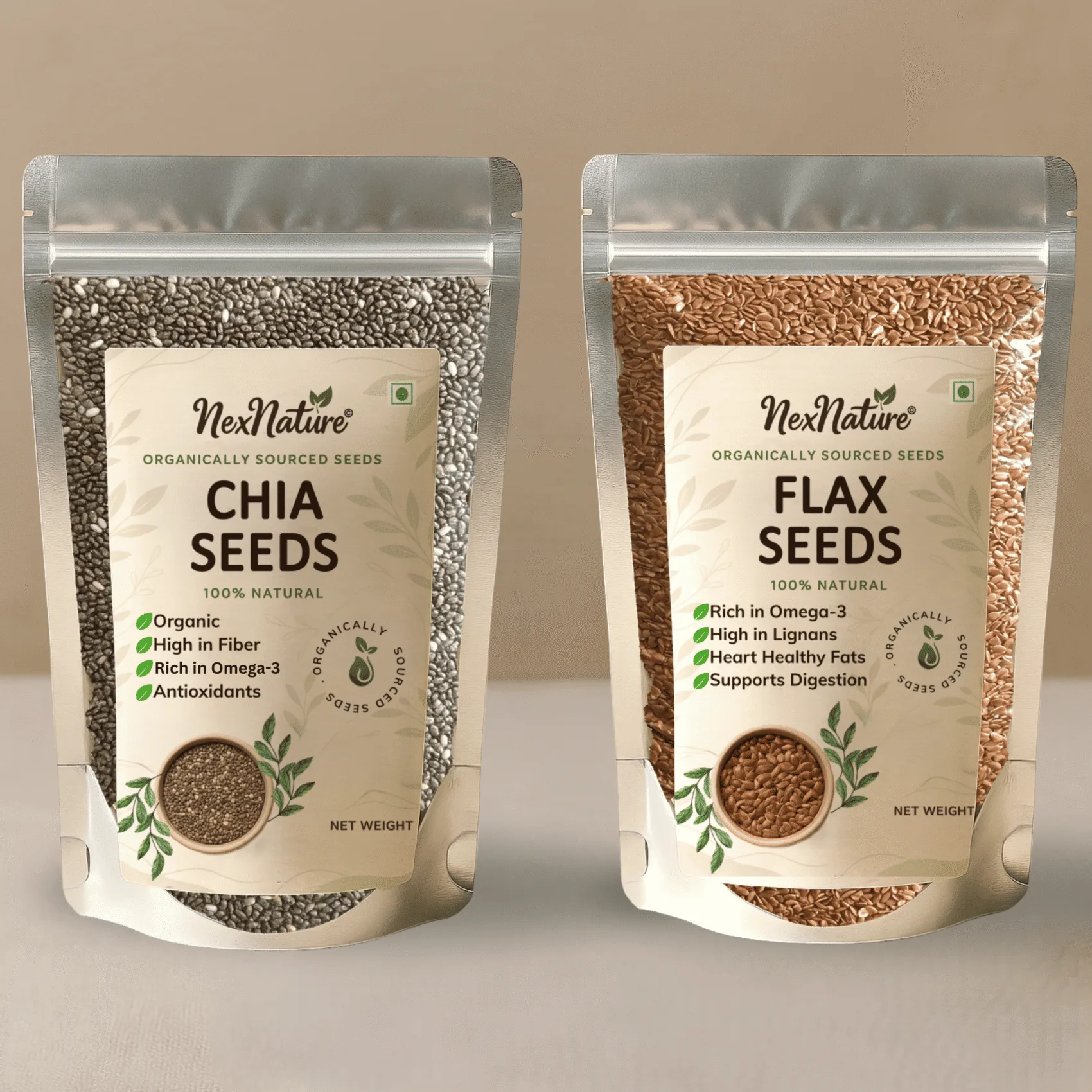 Chia Seeds and Flax Seeds Combo