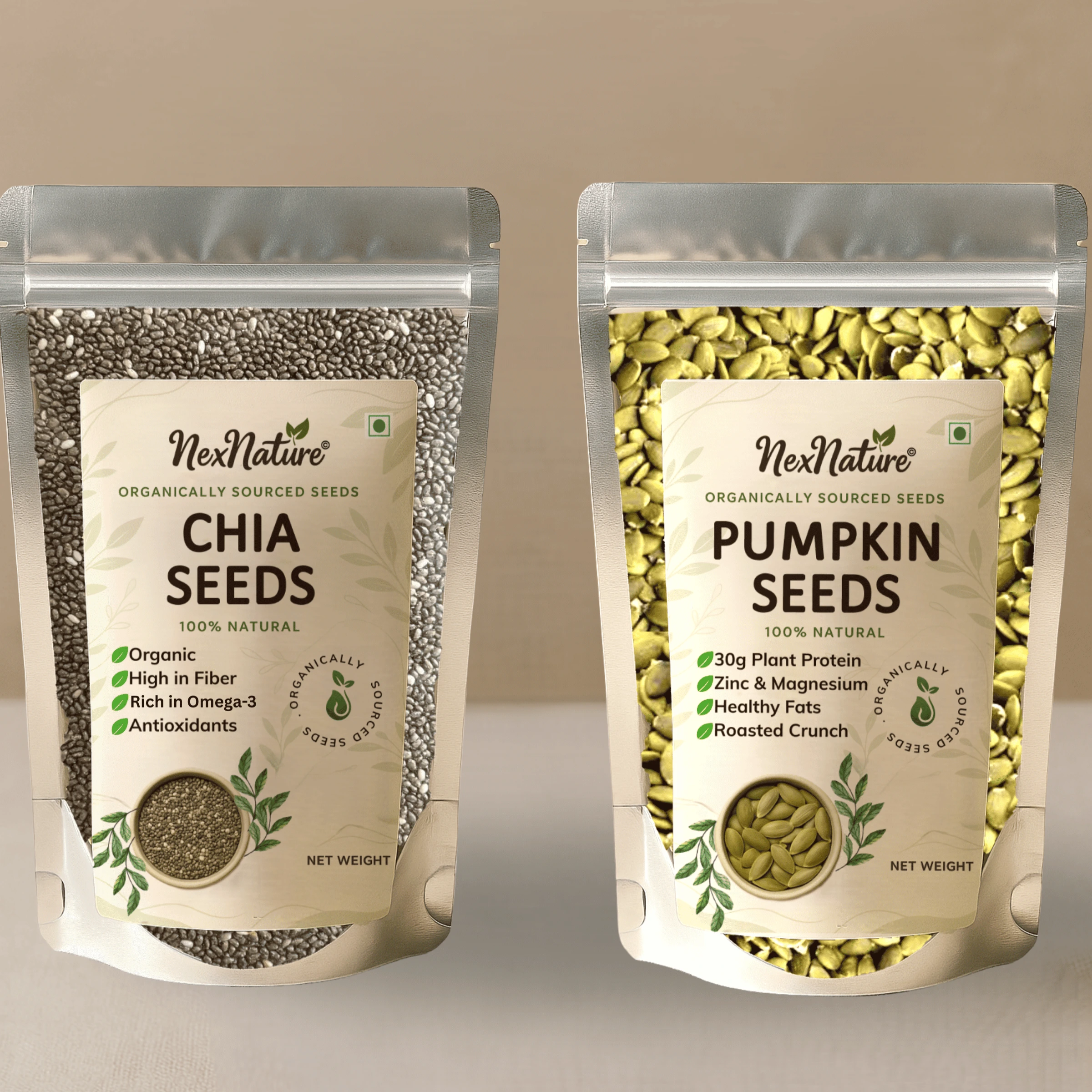 Chia Seeds and Pumpkin Seeds Combo