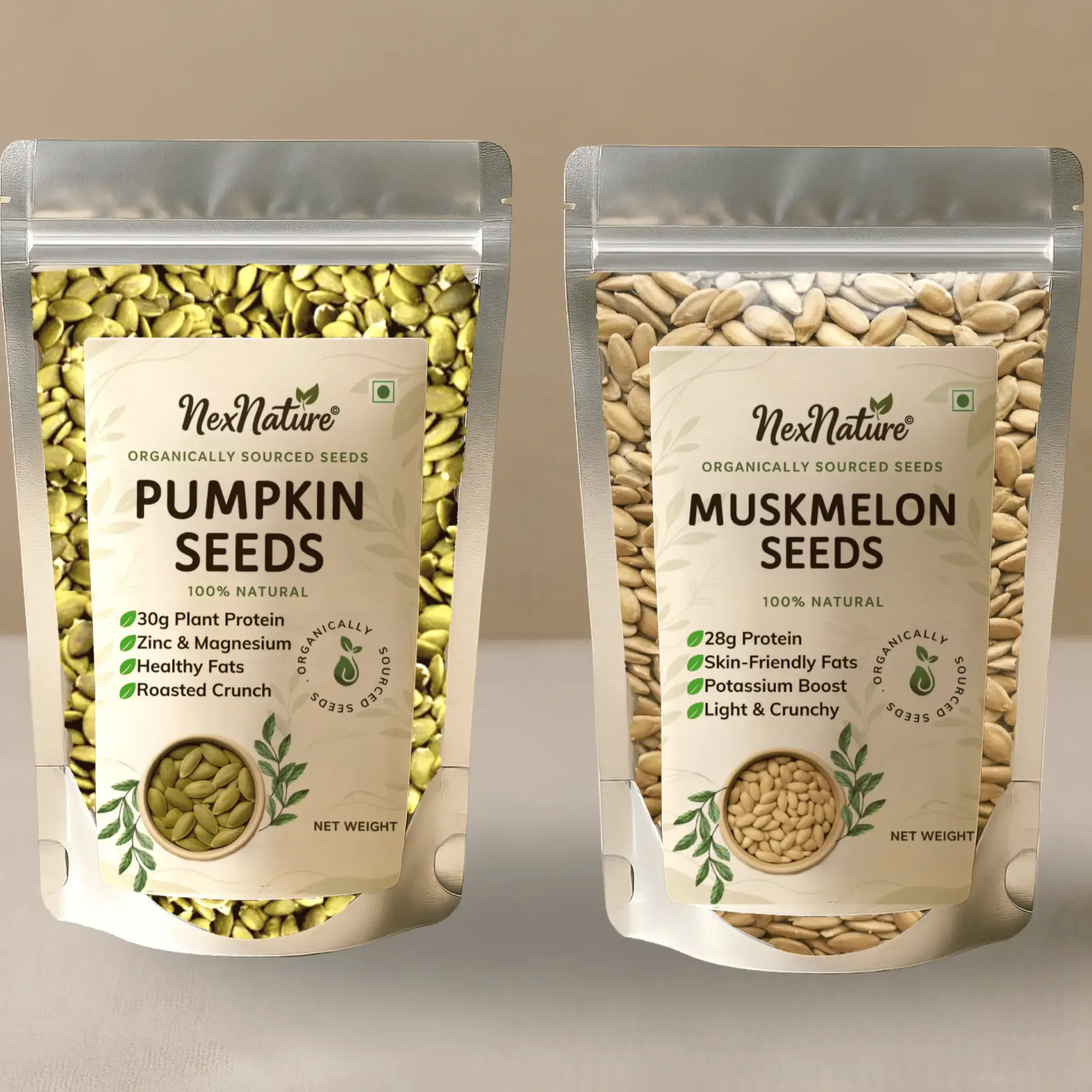 Pumpkin Seeds and Muskmelon Seeds Combo
