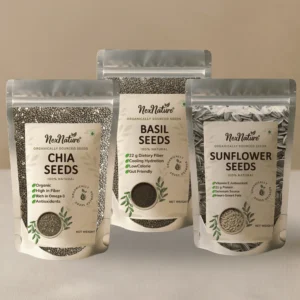 Chia Seeds, Basil Seeds and Sunflower Seeds Combo